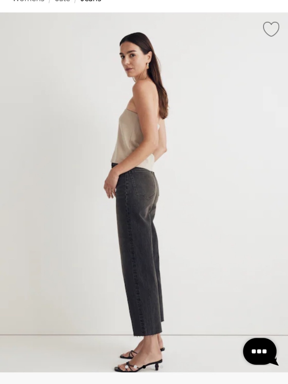 Madewell Perfect Vintage Washed Black High-Rise Cropped Wide-Leg Jean - Picture 3 of 9